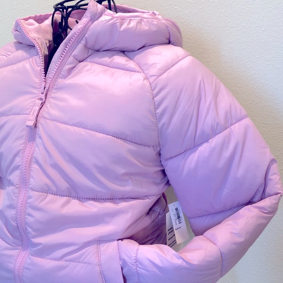 Old Navy Girls Polar Fleece Lined Zip Up Puffer Jacket - Picture 2 of 4